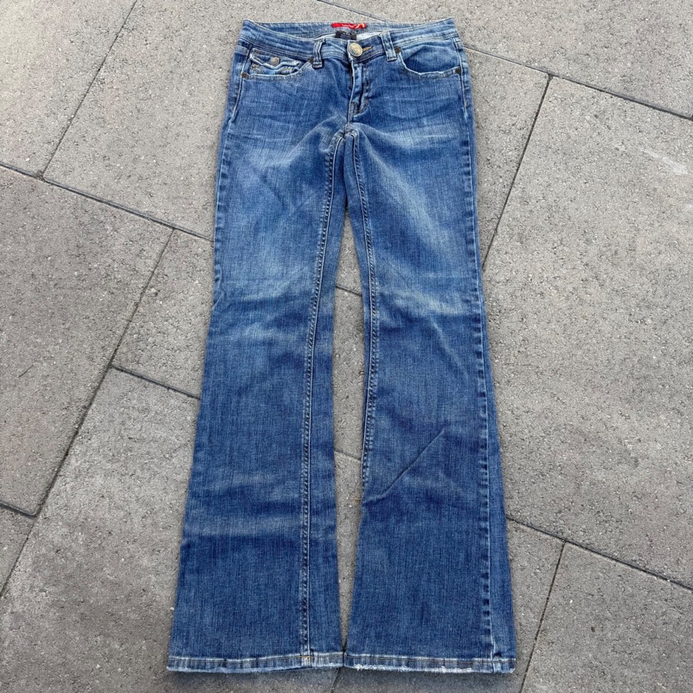 Forever 21 Twenty One Low Rise Flare Jeans Medium Wash Size 3 Y2K Denim